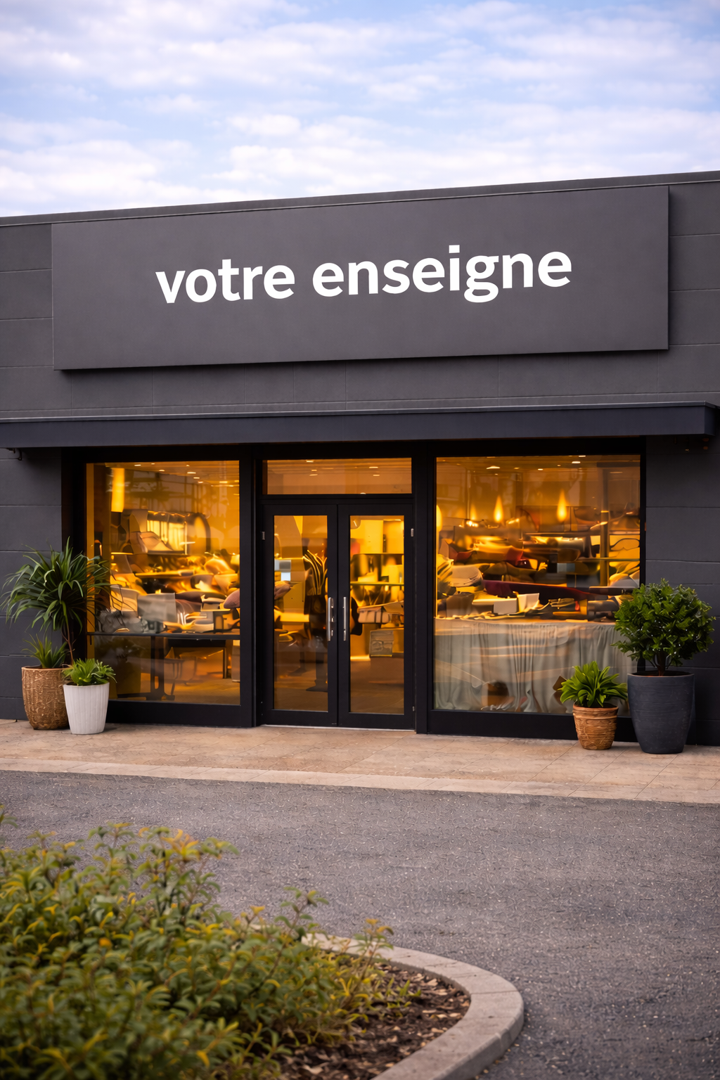 Mise en situation de l'habillage d'une boutique